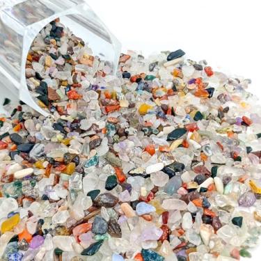 Imagem de Kaiyuan Dynasty L LB(455g) 5-7 mm lascas de cristal coloridas a granel pedras preciosas naturais trituradas pedras polidas pedras decorativas para vasos de aquário pedras de cascalho