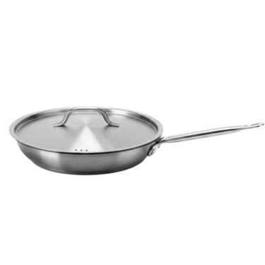 Imagem de Frigideira Profissional com Tampa 1,85L Aço Inox 24cm Brinox Fundo Tri