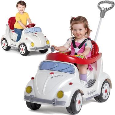 Imagem de Carrinho de Passeio e Pedal para Bebe Calesita Fouks Branco
