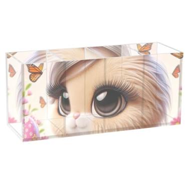 Imagem de TSENQUE Kawaii Coelho Salsicha Porta-lápis personalizado para mesa com marcador de acrílico fofo, porta-lápis, organizador de canetas, decoração estética de escritório