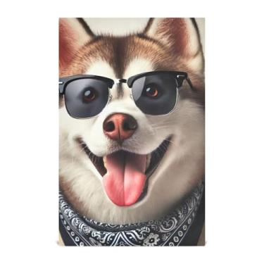 Imagem de Joisal Toalha de mão de chá fofa cachorro Husky panos de prato fofos para decoração de cozinha panos de prato finos de secagem rápida 45 x 71 cm, 1 pacote