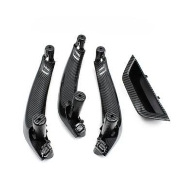 Imagem de Lhd rhd carro compatível com bmw x3 x4 f25 f26 4pcs porta do passageiro dentro da alça capa painel de apoio de braço interno puxar guarnição 2010-2016(RHD-Carbon Fiber Pattern)