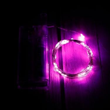 Imagem de 3 peças, 3 m, 30 luzes de fadas LED, fio de cobre, guirlanda de lâmpada para decoração de árvore de Natal, festa de casamento, jardim de fadas (rosa)