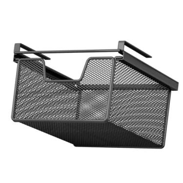 Imagem de Fenteer Cesto Organizador para Prateleira, Decoração com Cesto Suspenso para Gaveta, Preto, para Armário, Sala de Jantar e Lavanderia, Comprimento 46 Cm