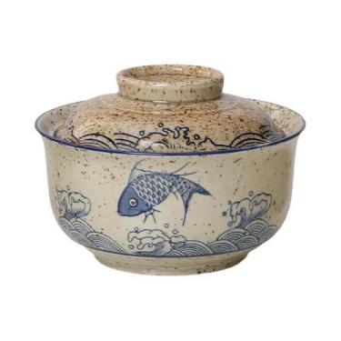 Imagem de Tigela De Cerâmica Estilo Japonês De 6,5 Polegadas Com Tampa Para Sopa