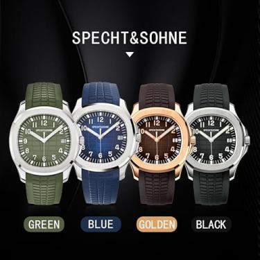 Imagem de SPECHT&SOHNE Relógio mecânico automático executivo 2023 pulseira de borracha Miyota 8215 Movt relógio de pulso esportivo à prova d'água 42 mm relógios luminosos relógio masculino, Ouro rosa, esportivo