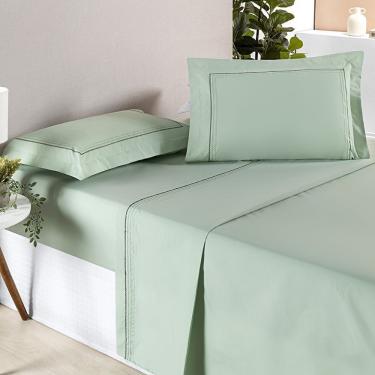 Imagem de Jogo De Cama Ellos 200 Fios King 04 Peças 80% Algodão / 20% Poliéster - Menta