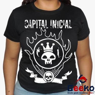 Imagem de Baby Look Capital Inicial 100% Algodão - Rock - Geeko, Preto, M