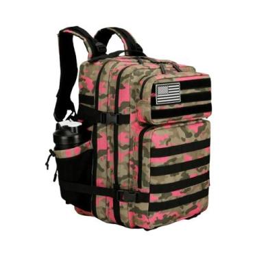 Imagem de Mochila Tática Grande 45L 3P Impermeável Para Caminhadas, Camping E Es