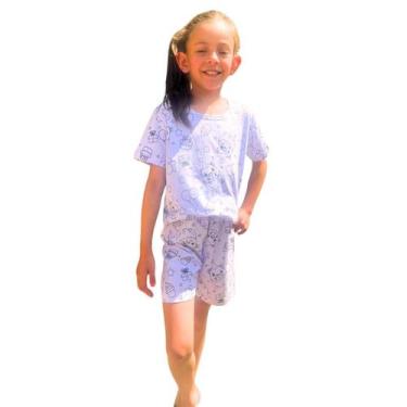 Imagem de Pijama para colorir pintar desenho menina curto verão - Piquiri Kids, 