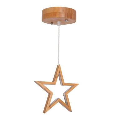 Imagem de Luminária Pendente em Bambu Natural Estrela Büp Baby - Nobre, Bivolt