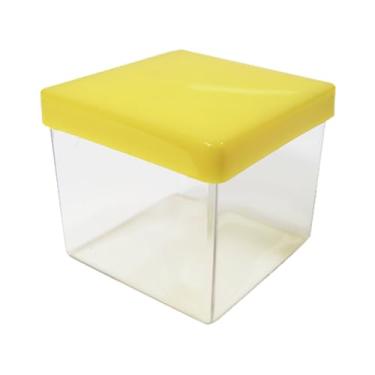Imagem de Kit 10 Caixa Acrílica 5x5 Caixinha Lembrancinha Porta Doce Festa (Amarelo)
