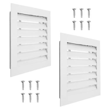 Imagem de PATIKIL Ventilação de empena de 35 x 35 cm, 2 peças de ventilação de galpão de parede de liga de alumínio grade de ar quadrada com filtro inoxidável para teto de garagem no sótão da casa, tamanho da