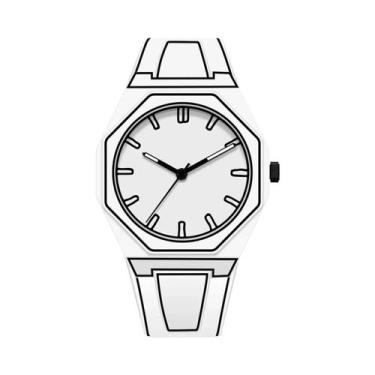 Imagem de Relógio De Quartzo Masculino À Prova D'Água Com Mostrador Grande Desig