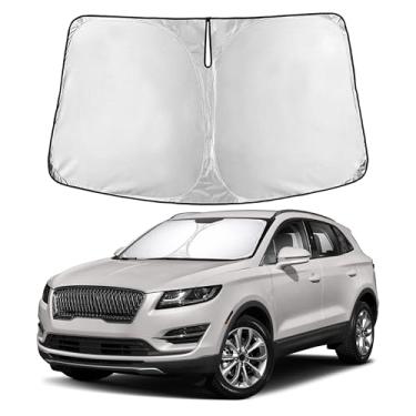 Imagem de EcoNour Para-sol para para-brisa Lincoln MKC 2015–2019 | Persiana para janela frontal de ajuste personalizado | Bloqueia raios UV prejudiciais e reduz o calor | Viseira dobrável com bolsa de
