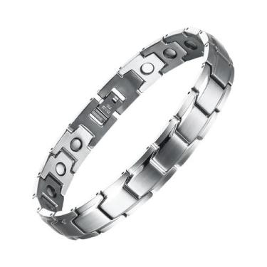 Imagem de Pulseira Esportiva Masculina De Aço Titânio Com Terapia Magnética, Des