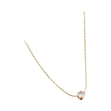 Imagem de Colar De Pingente De Diamante De Zircônia Dourado Para Mulheres, Joias