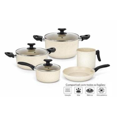 Imagem de Jogo de Panelas Revestimento Cerâmico de Alumínio Antiaderente Indução