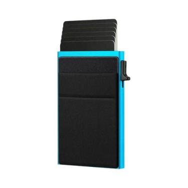 Imagem de Carteira Masculina Slim Minimalista De Metal Anti RFID Porta Cartões M