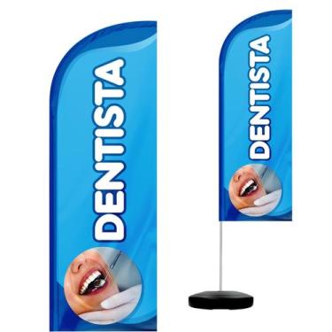 Imagem de Wind Banner Completo 2,10m Dentista - CASA DAS WIND BANNERS