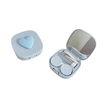 Imagem de Estojo Mini Coração Para Lentes De Contato Com Espelho, Adorável Organ