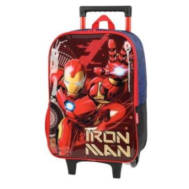 Imagem de Mochila Rodinhas Homem de Ferro Infantil Escolar Vermelho Luxcel-Masculino
