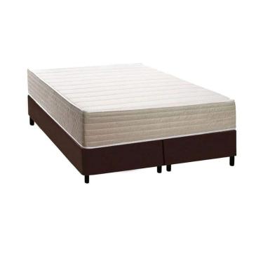 Imagem de Cama Box NOVO + Colchão Anatômico Kappesberg D33 Carmine + Base CRC Corano Brown