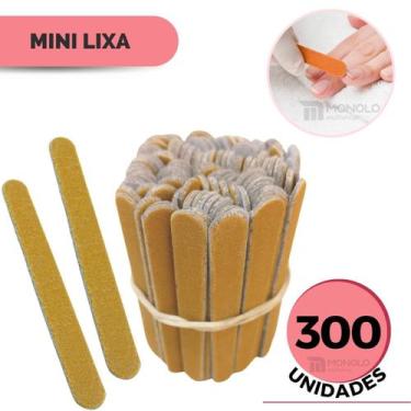 Imagem de 300 Lixas de Unha Mini Descartáveis Manicure Pedicure 8 cm - Monolo, P