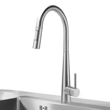 Imagem de Torneira Gourmet Cozinha Bancada Pia Bica Alta Bico de Puxar Extensíve