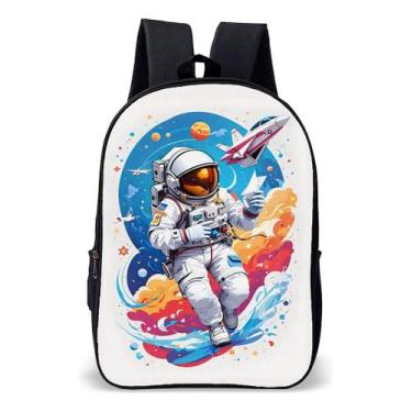 Imagem de Mochila Infantil Escolar Simples Astronauta Galaxia Estampa - Use Nerd