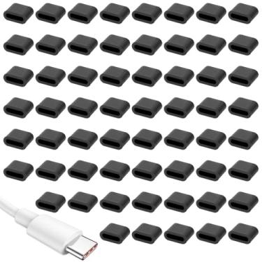 Imagem de 100 capas contra poeira USB tipo C, protetor de porta micro USB macio de silicone, adequado para qualquer porta macho de carregamento tipo C, plugue protetor, micro USB, porta tipo C