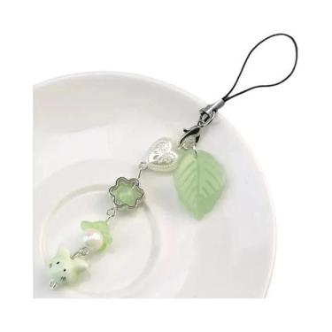 Imagem de Chaveiro De Gato Fofo Artesanal Com Miçangas De Folha, Pingente Y2K Pa