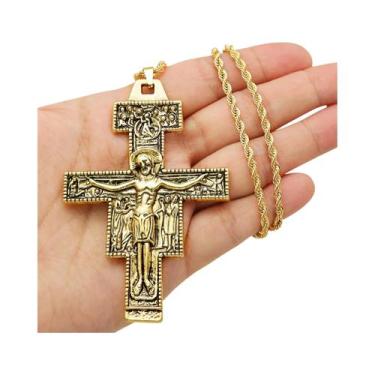 Imagem de Colar Vintage Com Cruz De São Francisco De Assis, Crucifixo Católico, 