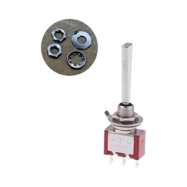 Imagem de Chave Seletora De 3 Pinos 3/2 Posições Com Trava on off on DPDT SPST D