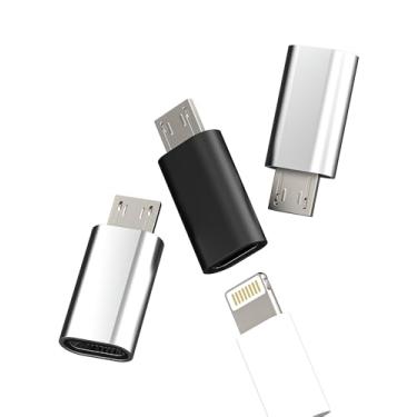 Imagem de Adaptador Lightning fêmea para micro USB macho (pacote com 3) para Apple iPhone cabo de alimentação conversor micro-usb acessórios Android conector de transferência de dados compatível com Samsung