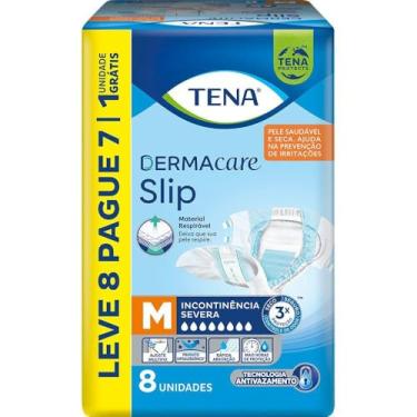 Imagem de Tena Slip Dermacare, Fralda Geriátrica para Incontinência Urinária, M - Leve 8 Pague 7 unidades