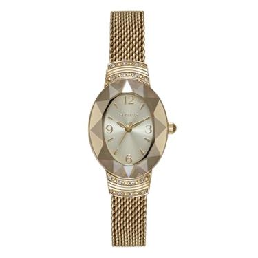 Imagem de Relógio Seculus Feminino Dourado Oval Lady Luxo Aço