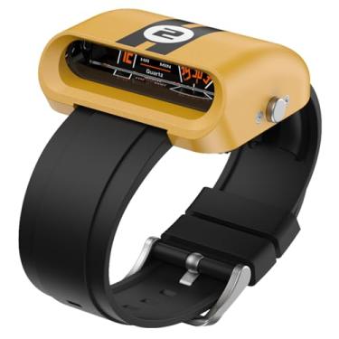 Imagem de T-ENGINE Relógio eletrônico masculino feminino esportivo à prova d'água com luz LED grande display digital relógio de silicone, Amarelo