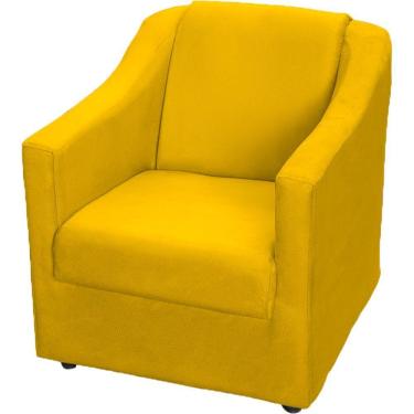 Imagem de Poltrona Decorativa Mila Pé De Plástico Cromado - Amarelo Suede