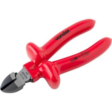 Imagem de Alicate Isolado Corte Diagonal 6" Vonder Cabo Isolado 1000v Iec 60900 Aço Cromo Vanádio Polido
