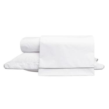 Imagem de Jogo de Lençol Basics em Vivo Branco e Cinza 200 Fios - Westwing, Bran