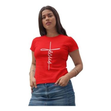 Imagem de Camiseta Jesus Fé Evangélica Feminina Baby Look Blusinha - Blackchic, 