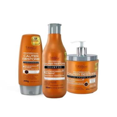 Imagem de Kit Cauterização Forever Liss Shampoo Condicionador Máscara - Forever 