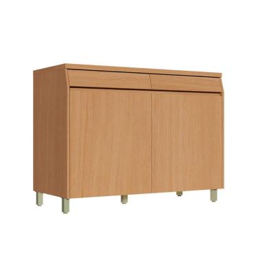 Imagem de Balcão de Cozinha com Tampo Simone Mendes 100% MDF 2 Portas 2 Gavetas Carvalho