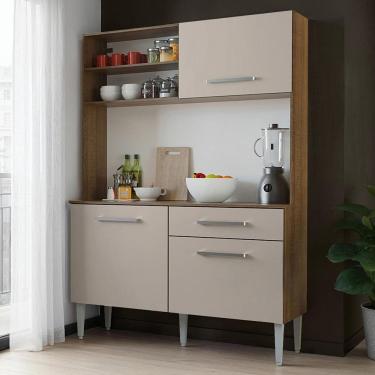 Imagem de Kit Cozinha Compacta 120cm Rustic Crema Life Madesa