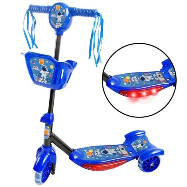 Imagem de Patinete com Cesta Astronauta com LUZ 3 Rodas DM TOYS