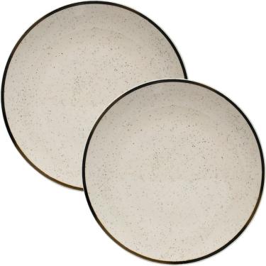 Imagem de Kit Jogo Pratos Rasos Jantar 8 Peças 8 Pessoas Unni Brisa