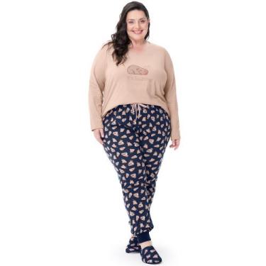 Imagem de Pijama Manga Longa Plus Size Estampa Capivara - Zee Rucci, G1