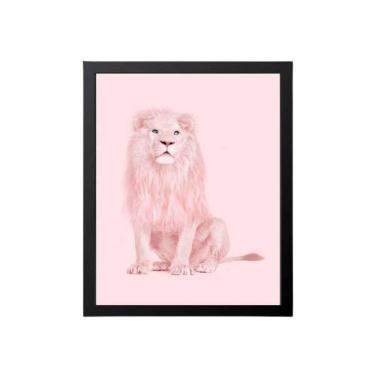 Imagem de Quadro Decorativo Leão Rosa 34X23Cm