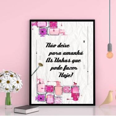 Imagem de Quadro Manicure Não Deixe Para Amanhã 45X34 C/Vidro - Preta